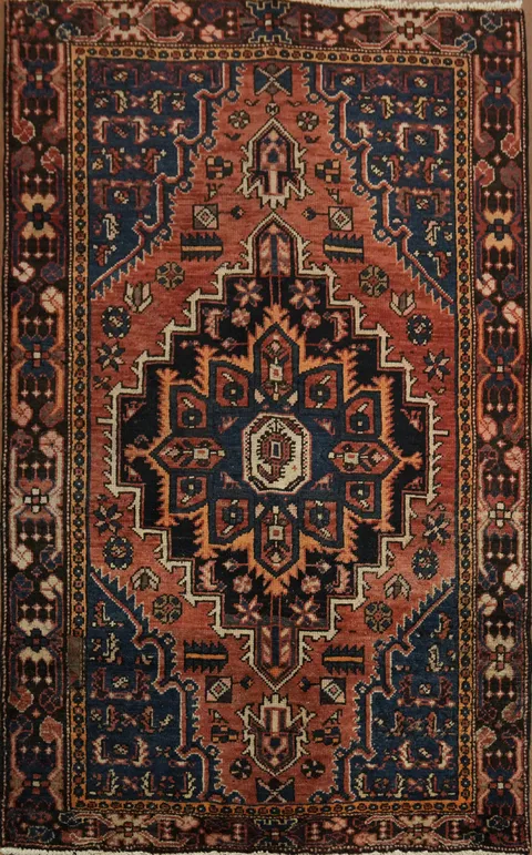 Elegant Persian Geometric Hamedan Rug 4x6