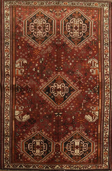 Semi Antique Wool Shiraz Persian Rug 3x5