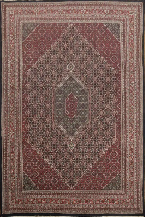 Geometric Classic: Bidjar Oriental Large Rug 12x18