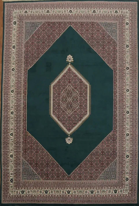 Luxurious Deep Green Bidjar Oriental Large Rug 12x18