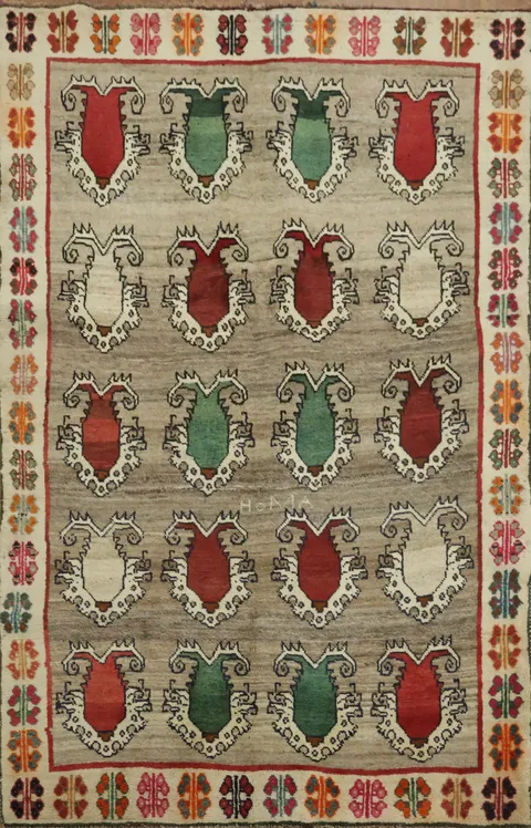 Unique Vegetables Dye Gabbeh Persian Rug 5x6