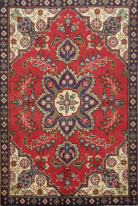 Luxurious Red Tabriz Persian Rug 3x5
