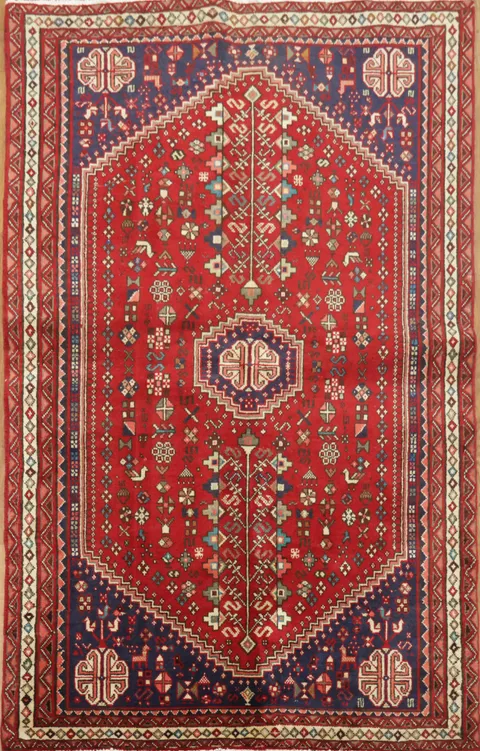 Tribal Geometric Persian Abadeh Rug  3x5