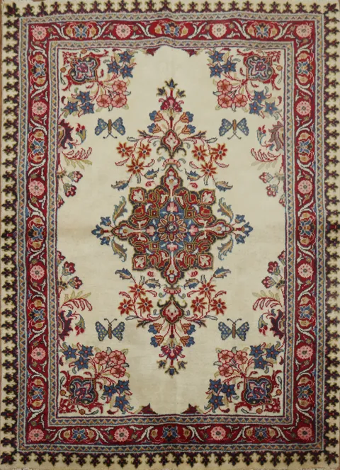 Classic Floral Medallion Tabriz Rug 3x5
