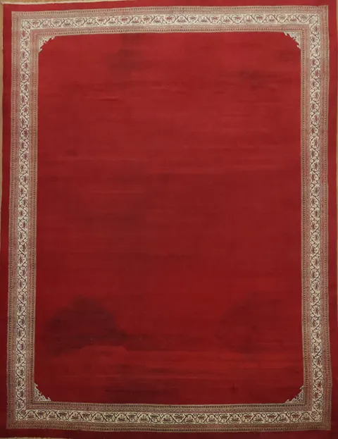 Pre-1900 Antique Vegetable Dye Sultanabad Persian Large Rug 14x18