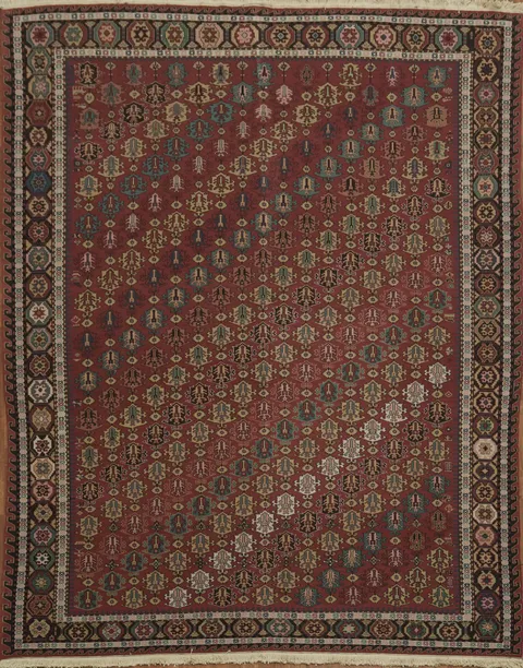 Classic Geometric Decorative Oriental Sumak Area Rug 9x12