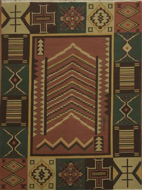 Southwestern Style Oriental Kilim Area Rug 9x12