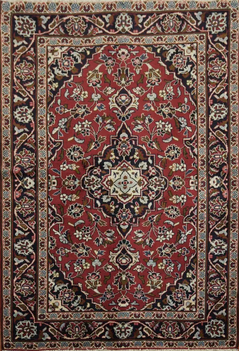 Elegant Floral Kashan Persian Rug 3x5
