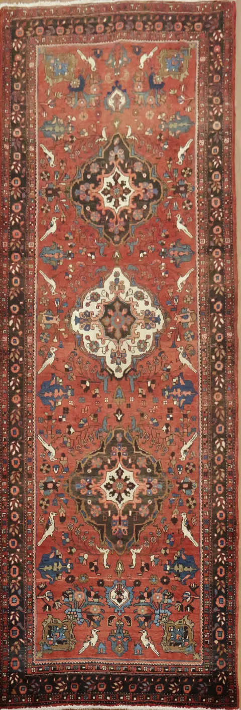 Exquisite Vintage Heriz Persian Runner Rug 4x11