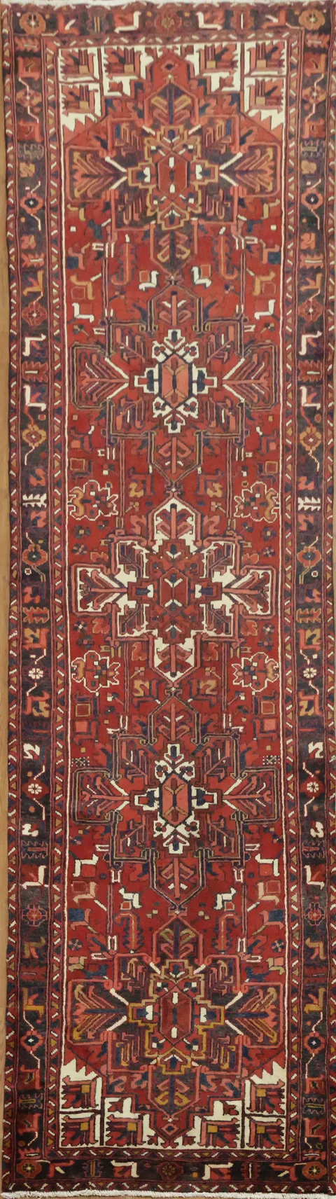 Vintage Heriz Persian Runner Rug 3x12
