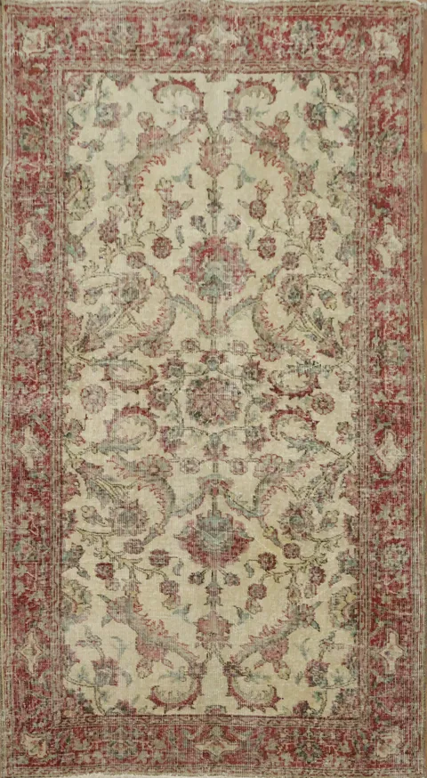 Luxurious Distressed Anatolian Oriental Rug 4x7