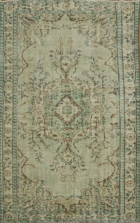 Intricate Floral Anatolian Oriental Area Rug 5x9