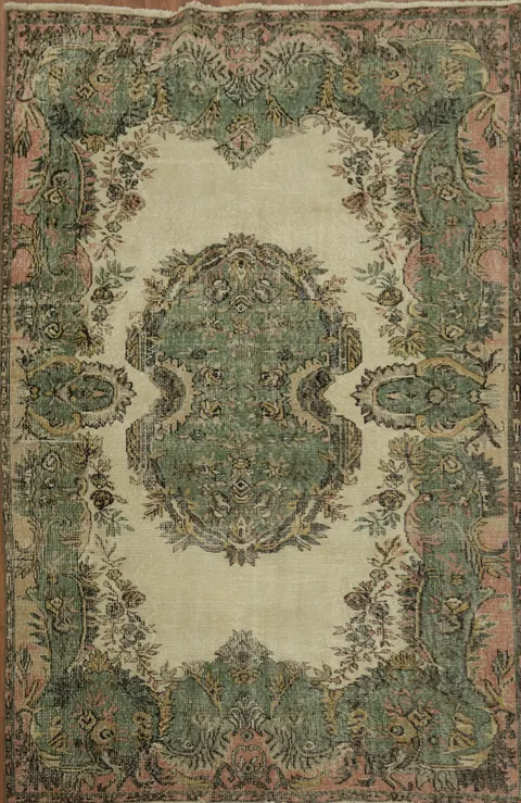 Vintage Distressed  Anatolian Oriental Area Rug 6x9
