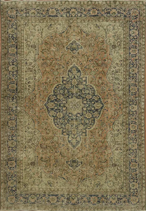 Elegant Vintage Distressed Anatolian Oriental Area Rug 6x9