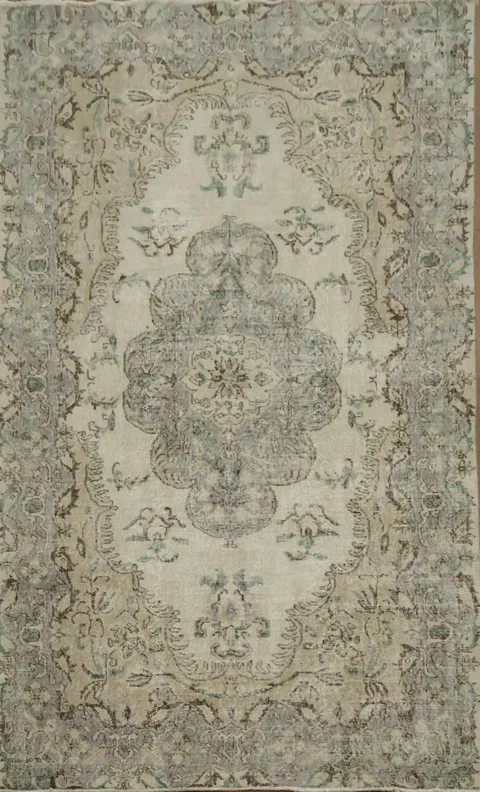 Distressed Vintage Anatolian Oriental Area Rug 6x9