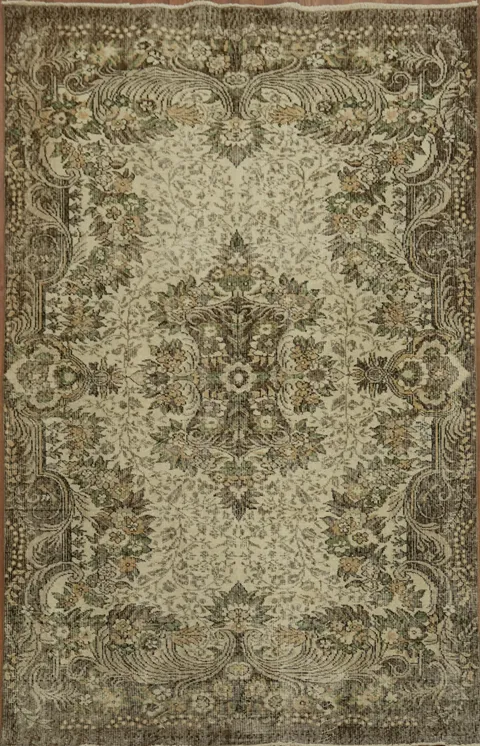 Vintage Distressed Anatolian Oriental Area Rug 6x9