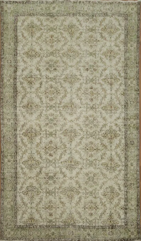 Elegant Distressed Anatolian Oriental Area Rug 6x11