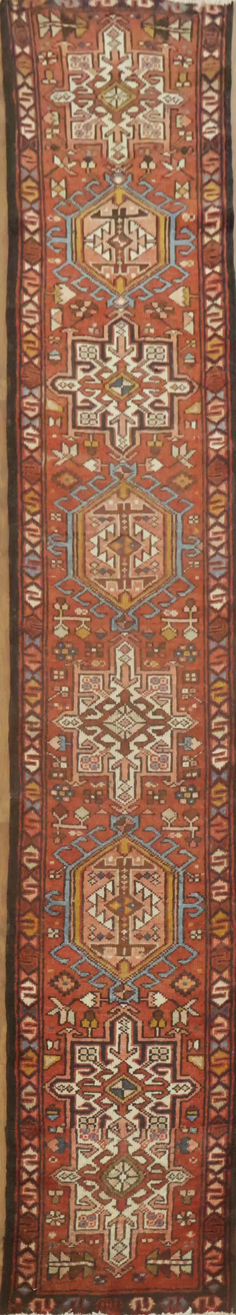 Vintage Gharajeh Persian Runner Rug 2x10