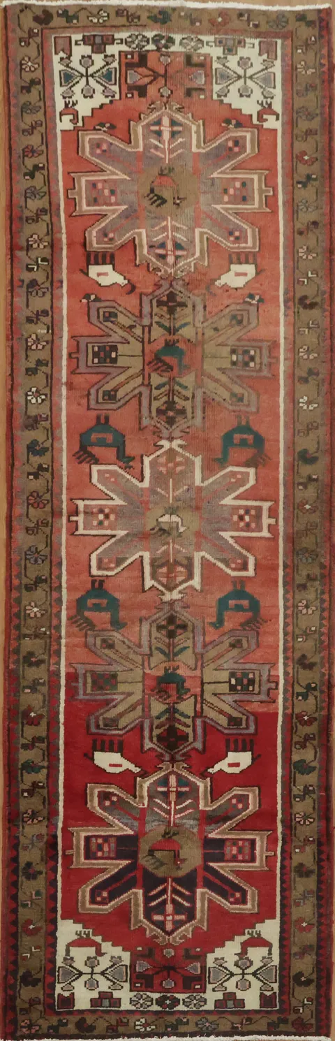 Vintage Tribal Hamedan Persian Runner Rug 3x10