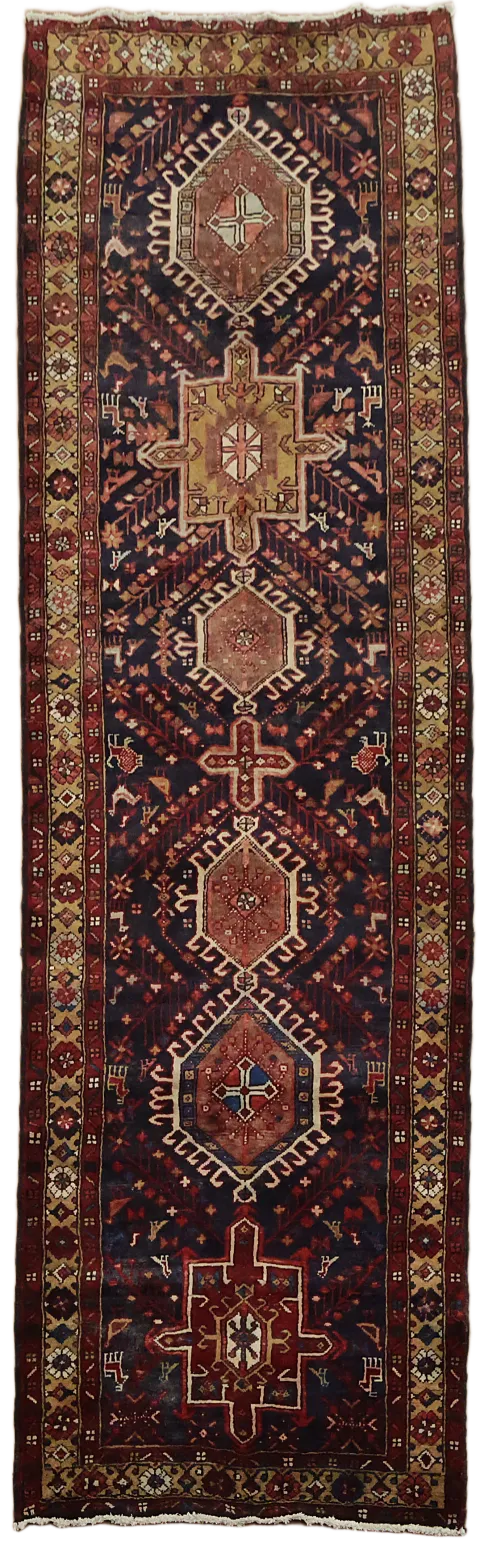Elegant Tribal Design Gharajeh Persian Runner Rug 4x11
