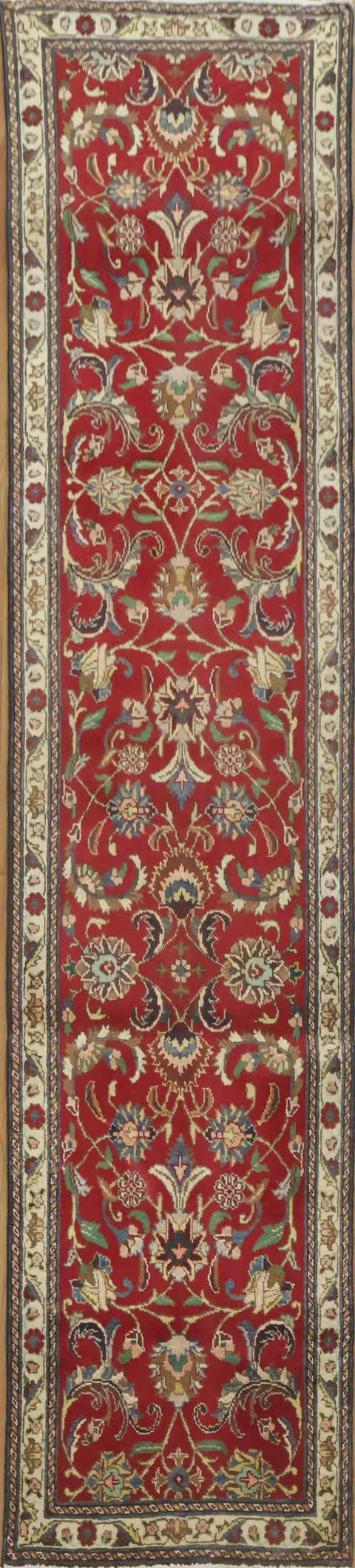 Vintage Classic Tabriz Persian Runner Rug with Intricate All-Over Pattern 2x10