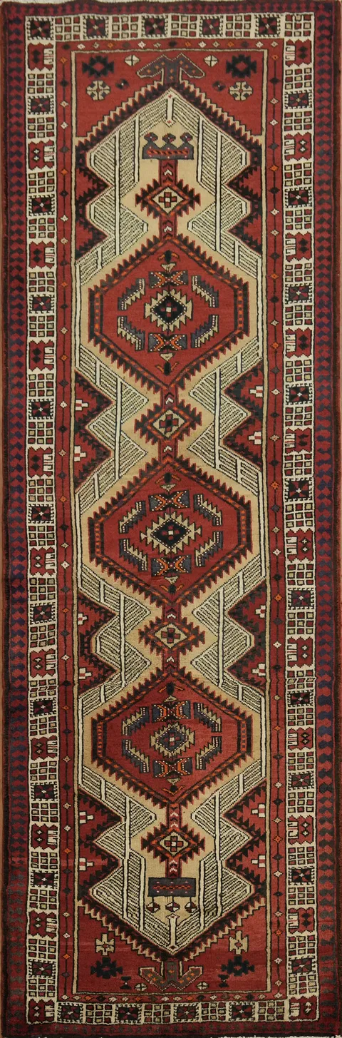 Stylish Geometric Elegant Geometric Ardebil Persian Runner Rug 3x10