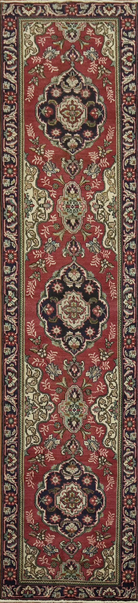 Traditional Elegance: Traditional Persian Tabriz Runner Rug 3x13