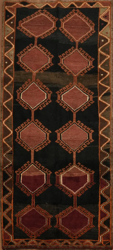 Handcrafted Geometric Persian Qashqai Area Rug 4x8