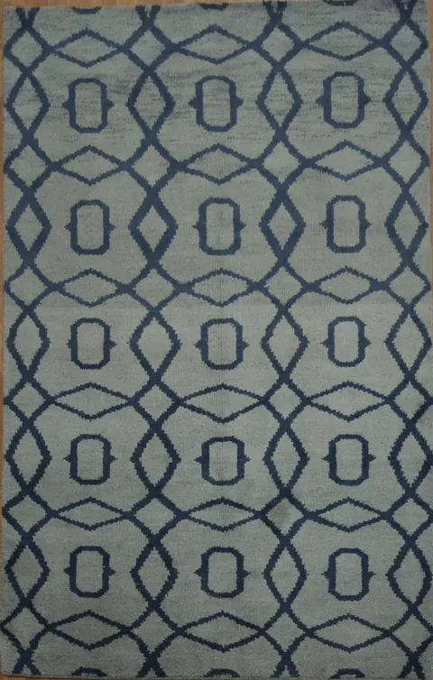 Chic Geometric Blue Pattern Rug for Contemporary Homes 5x8