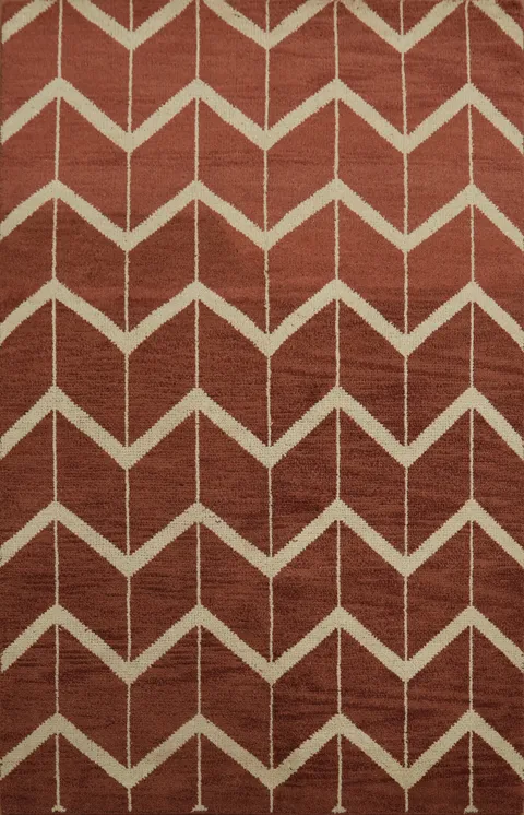 Chevron Style Red Gabbeh Indian Area Rug 5x8
