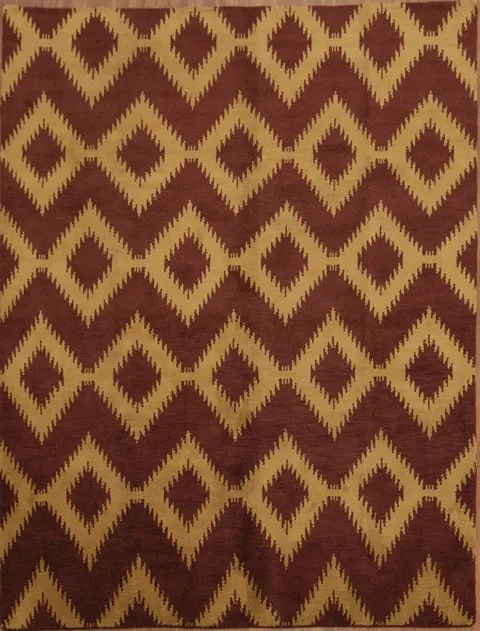 Rustic Charm: Zigzag Diamond Design Rug 9x12