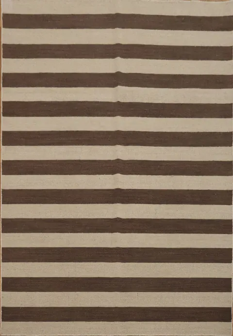 Sophisticated Brown and Beige Stripe Rug for Any Space 6x8