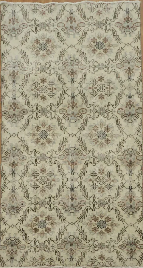 Elegant Vintage Anatolian Turkish Rug 4x7