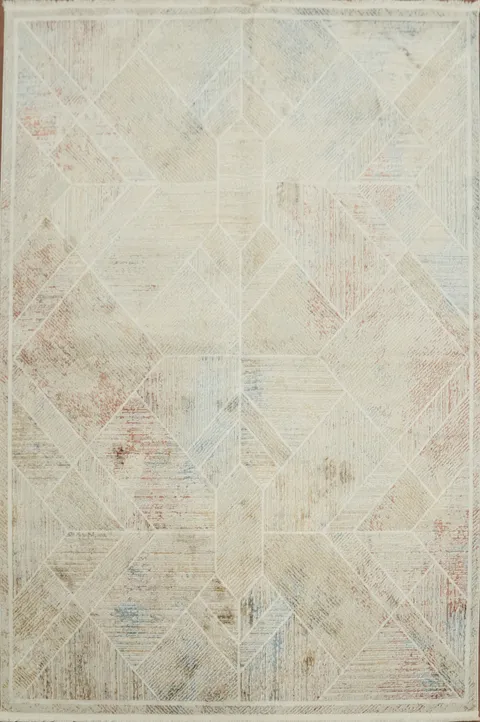Elegant Minimalist Rug with Subtle Geometric Patterns 5x8
