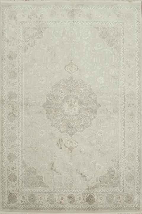 Neutral Tone Medallion Rug for Traditional Home Decor 5x8