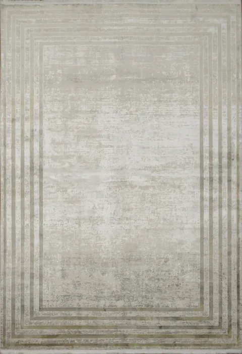 Chic Neutral Toned Rug with Stylish Linear Design