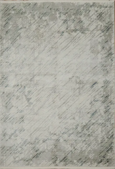 Modern Gray and White Patterns in an Abstract Area Rug 5x8