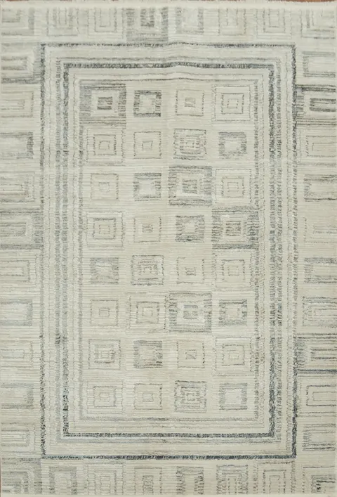Minimalist Square Mosaic Rug in Soft Color Pallete 5x8