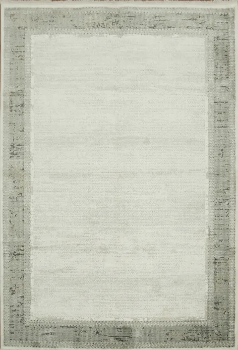 Modern Minimalist Area Rug with Distinct Gray Borders 5x8
