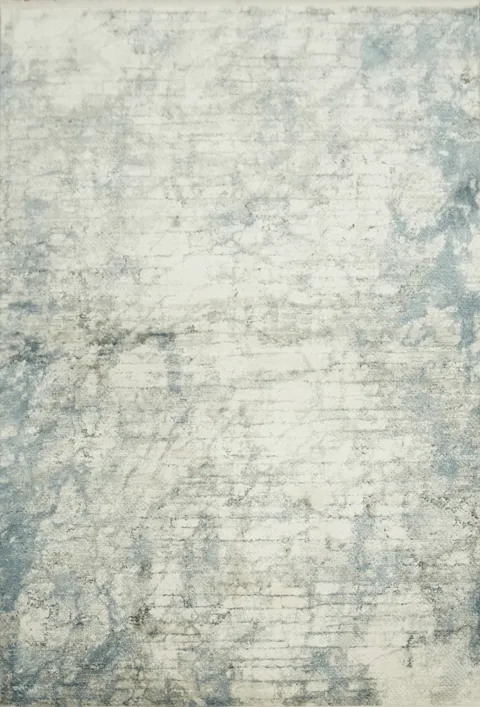 Sophisticated Modern Gray , Blue and White Abstract Rug Design 5x8