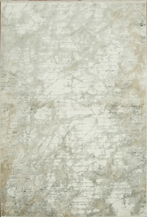 Modern Abstract Beige and Grey Rug 5x8
