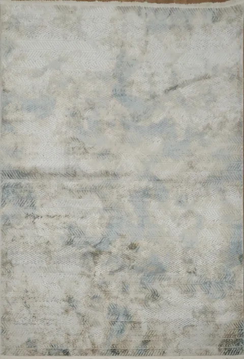 Subtle Blue and Beige Rug with Artistic Texture Pattern 5x8