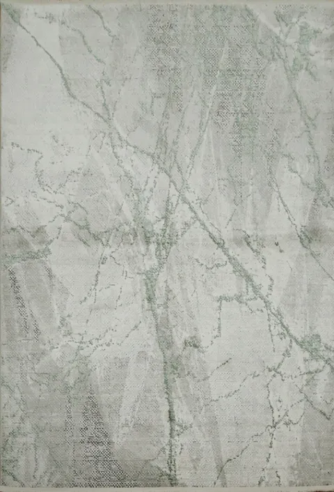 Sophisticated Marble Print Rug in Soft Green and Gray Hues 5x8