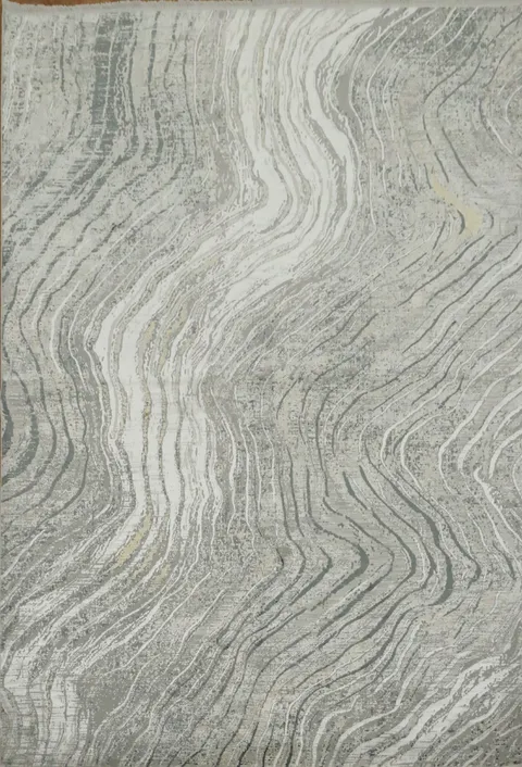 Elegant Gray Swirl Pattern Rug for Modern Living Spaces 5x8