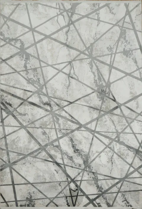 Sleek Marble Effect Rug with Intricate Gray Lines 5x8
