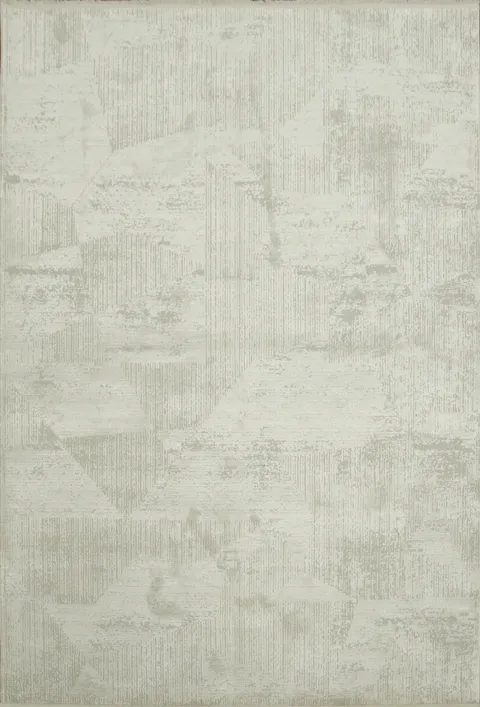 Versatile Beige and Gray Modern Area Rug with Subtle Geometric Design 5x8