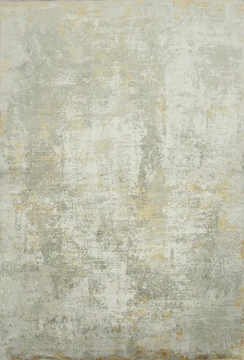 Elegant Gray and Gold Abstract Pattern Modern Area Rug 5x8