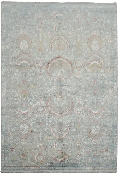 Vintage-Inspired Grey Pastel Rug for a Sophisticated Touch 5x8