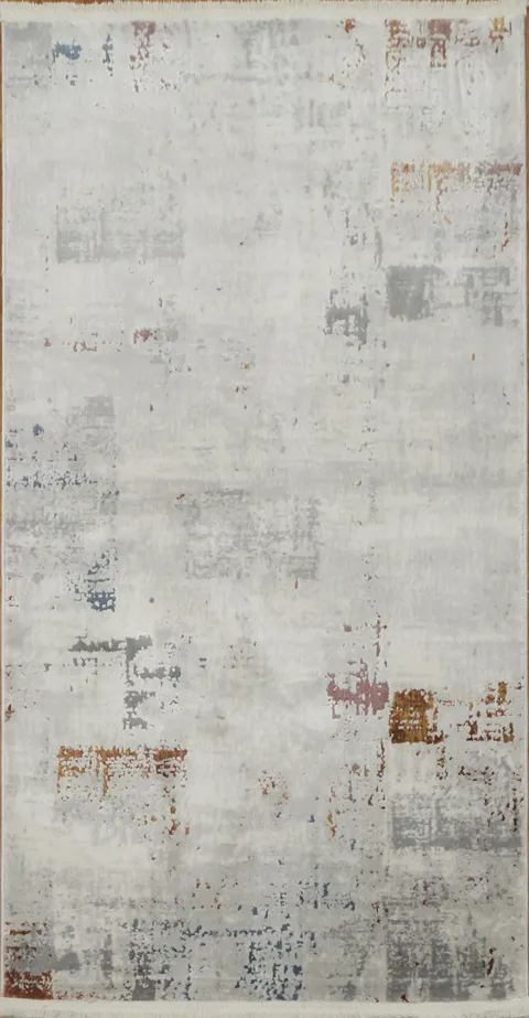 Neutral Toned Abstract Rug with Subtle Urban Patterns 3x5
