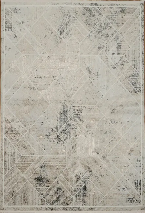 Versatile Beige Geometric Rug 5x8